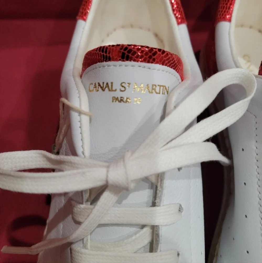 Canal st martin Lancry espadrille sneakers roma Rouge white red 41